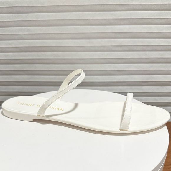 🌹STUART WEITZMAN 🌹 Sawyer Rubber White Sandals Size: 12 - Picture 2 of 10